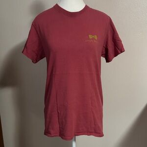 Simply Southern Women's Short-Sleeve Tee in Rosewood with Gold Bow